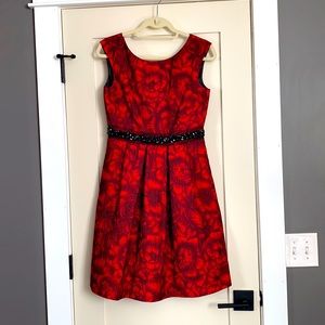 Red holiday cocktail dress